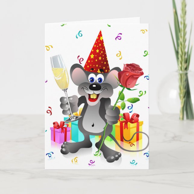 Tarjeta Ratón de cumpleaños (Anverso)