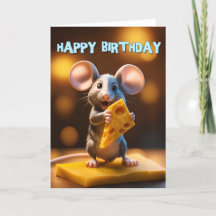 Ratón de cumpleaños con queso