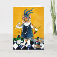 Ratón de gato lindo Flapper Art Deco divertido cum