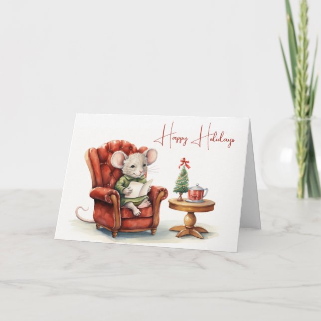 Tarjeta Ratón de Navidades de corte (Anverso)