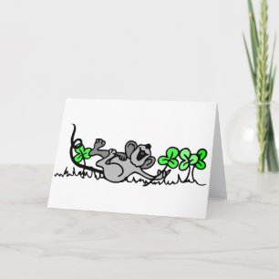 Tarjeta Ratón jugando en rocas de champú