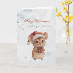 Tarjeta Ratón Navideño Caprichoso