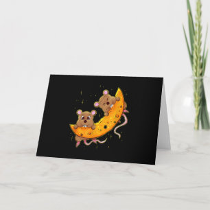 Tarjeta Ratón Sobre Queso Luna Regalo Dieta Baja En Carboh