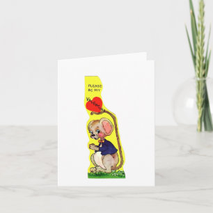 Tarjeta Ratón vintage del día de San Valentín