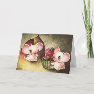Tarjeta Ratones con Cupcake