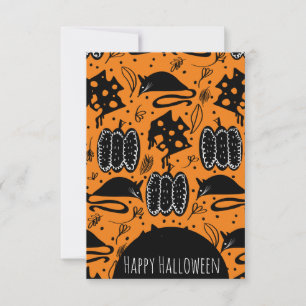 Tarjeta Ratones de Halloween Queso de Ratón Patrón de Cump