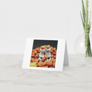 Tarjeta Ratones en un mosaico de calabazas