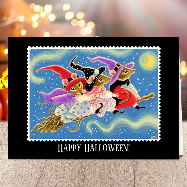 Tarjeta Ratones Escobas Personalizadas Brujas Halloween (Subido por el creador)