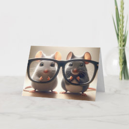 Tarjeta Ratones Mirando A Través Del Humor De Cumpleaños D
