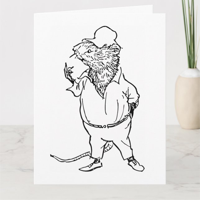 Tarjeta Ratty - Wind In the Willows (1908 Illustration) (Anverso)