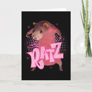 Tarjeta Ratz divertido ratón rosa rata meme hombres mujere