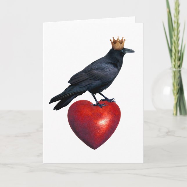 Tarjeta Raven Crown Red Heart (Anverso)