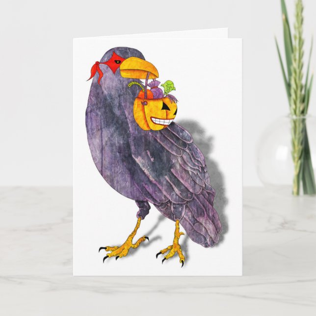 Tarjeta Raven de truco o trato (Anverso)