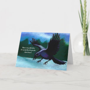Tarjeta Raven En Invierno