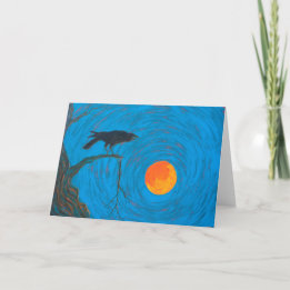 Tarjeta Raven & Full Moon Halloween
