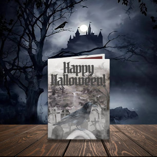 Tarjeta Raven Halloween