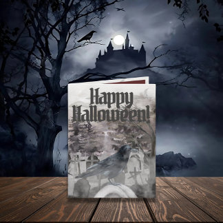 Tarjeta Raven Halloween