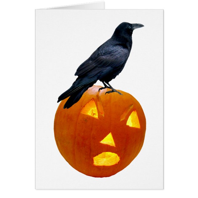 Tarjeta Raven Jack-o-Lantern (Frente)