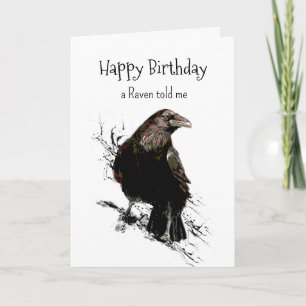 Tarjeta Raven Personality Birthday Fun Bird Art