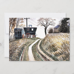 Tarjeta Ravilious - Caravanas, arte fino
