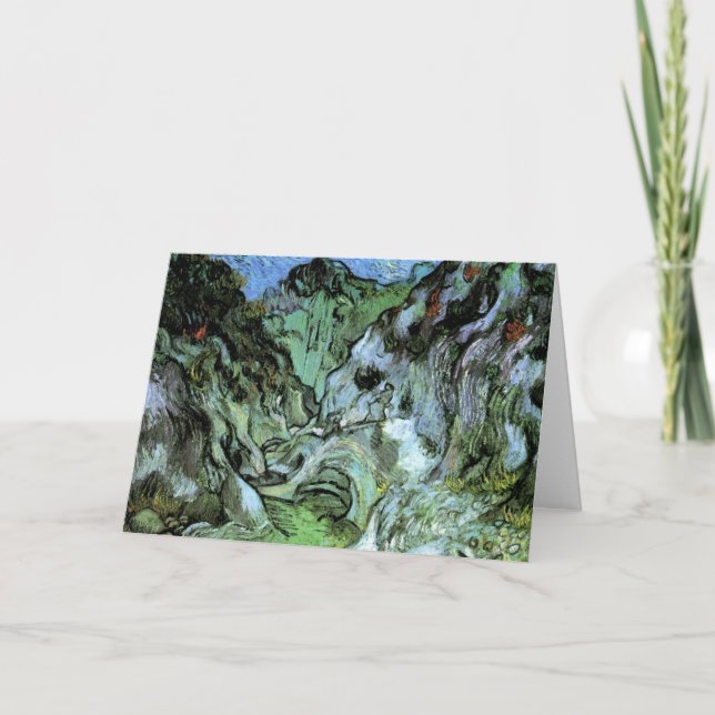 Tarjeta Ravine de Les Peiroulets por Vincent van Gogh (Anverso)