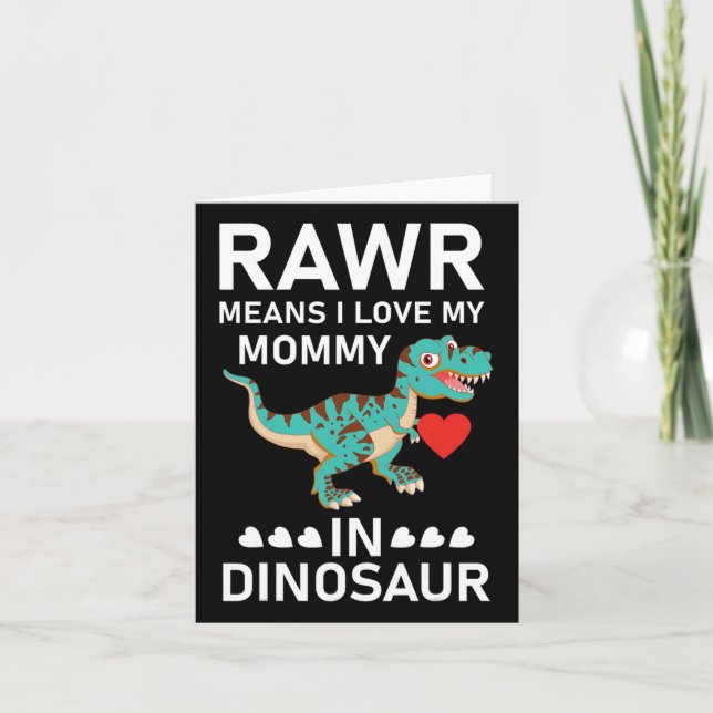 Tarjeta Rawr significa amo a mi mami en el día de la madre (Anverso)