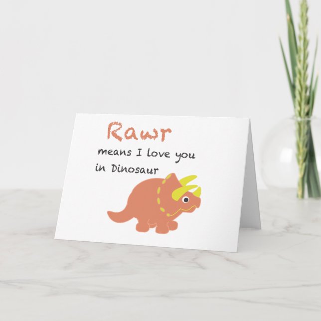 Tarjeta Rawr Significa Que Te Amo (Anverso)