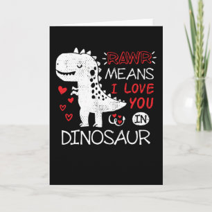 Tarjeta Rawr Significa Que Te Amo En Dinosaurio T-Rex Dive