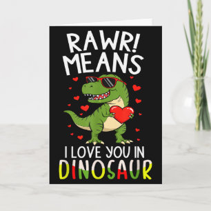 Tarjeta Rawr significa que te amo en el día de San Valentí