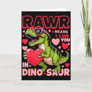 Tarjeta Rawr Significa Que Te Amo En San Valentin De Dinos