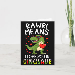 Tarjeta Rawr Significa Que Te Amo En San Valentín De Dinos