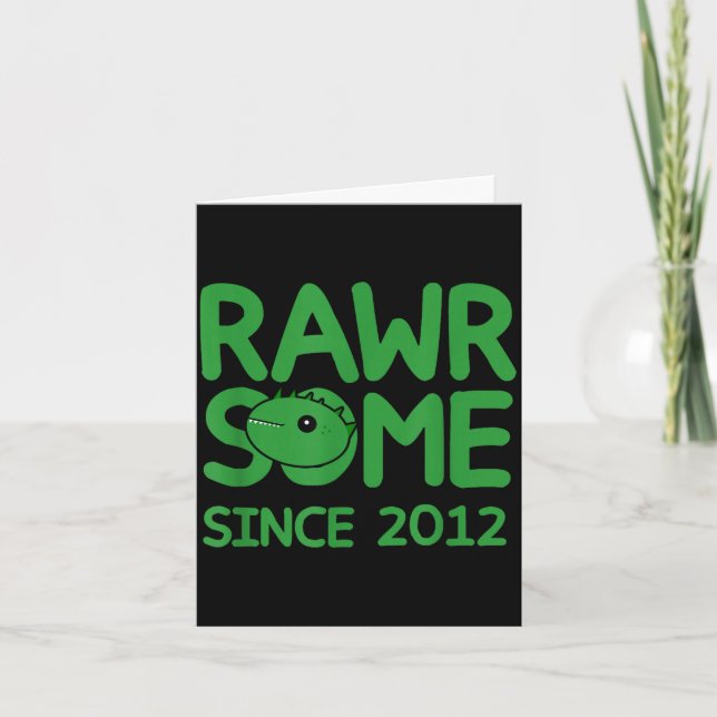 Tarjeta Rawrsome desde 2012 - diseño de disfraz de monstru (Anverso)