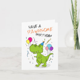 Tarjeta Rawrsome Dinosaur Birday