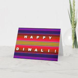 Tarjeta rayada colorida de Diwali