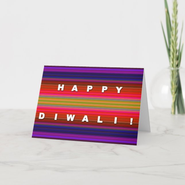 Tarjeta rayada colorida de Diwali (Anverso)