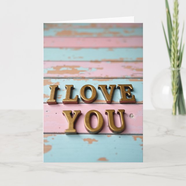 Tarjeta rayada simple te amo (Anverso)