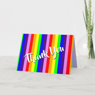 Tarjeta Rayas arcoiris Gracias con todo mi corazón