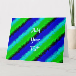 Tarjeta Rayas Azules Verdes de Vidrio Roto