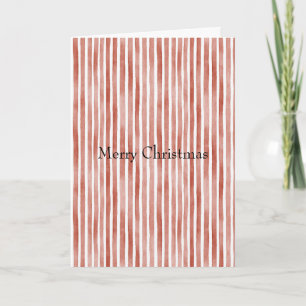 Tarjeta Rayas Blancas y Rojas Navidad