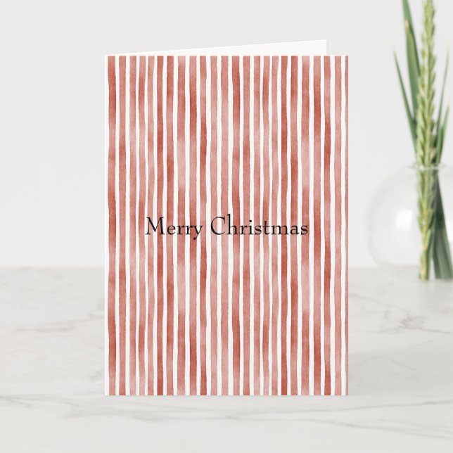Tarjeta Rayas Blancas y Rojas Navidad (Anverso)