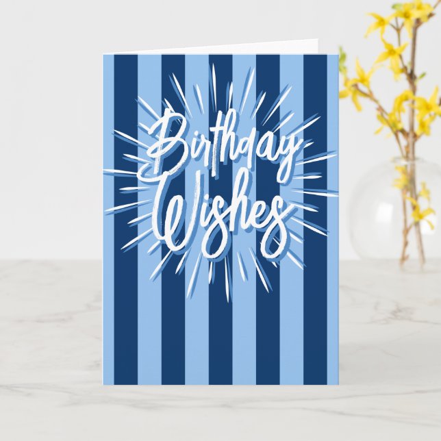 Tarjeta Rayas de cabana "Deseos de cumpleaños" Explosión e (flor amarilla)