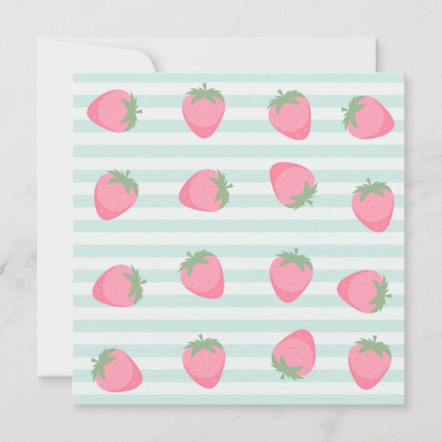 Tarjeta Rayas de fresa rosa (Anverso)