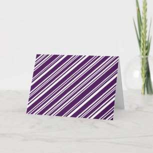 Tarjeta Rayas diagonales mixtas púrpura y blanca