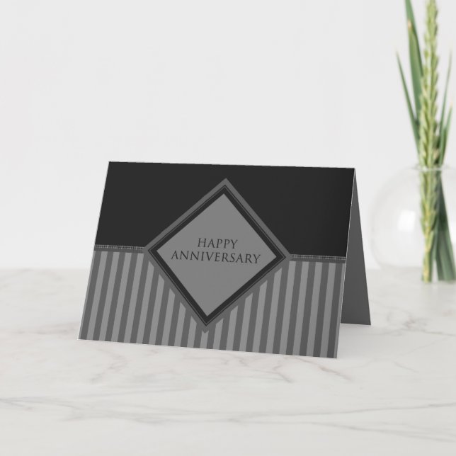 Tarjeta rayas felices del aniversario (Anverso)