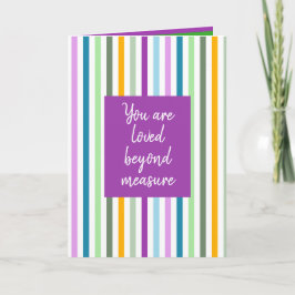 Tarjeta Rayas felices multicolores Día de la Madre doblada