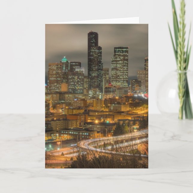 Tarjeta Rayas pálidas de los coches en la noche (Anverso)