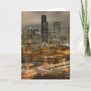 Tarjeta Rayas pálidas de los coches en la noche