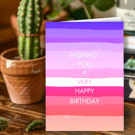 Tarjeta Rayas Simples Coloridas FELIZ CUMPLEAÑOS PERSONALI
