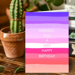 Tarjeta Rayas Simples Coloridas FELIZ CUMPLEAÑOS PERSONALI