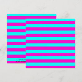 Tarjeta Rayas Turquesas De Color Rosa Y Azul Ciano Calient